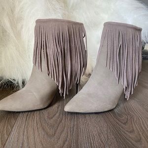 Fringe Heel-Bootie
